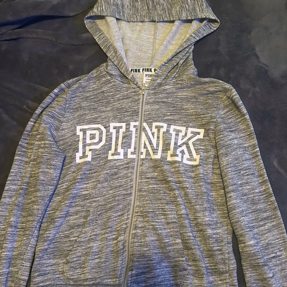 Victoria Secret PINK Heather Gray Zip Up Jacket